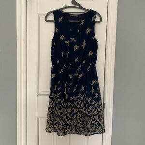 Suzy Shier blue dress with dove print size small